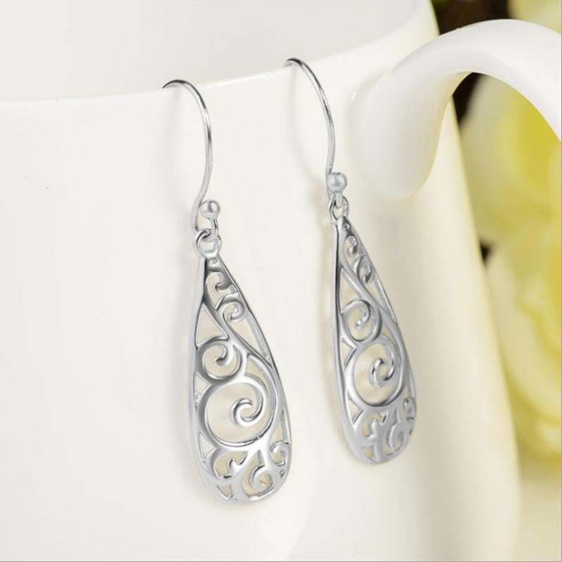 Veile Studios Earrings Sterling Filigree Teardrop Fashion Dangle Drop