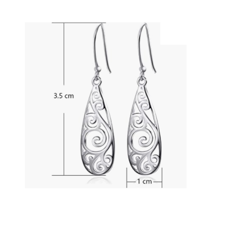 Veile Studios Earrings Sterling Filigree Teardrop Fashion Dangle Drop