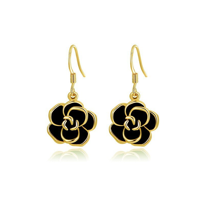 Veile Studios Earrings Women Black Rose Dangle