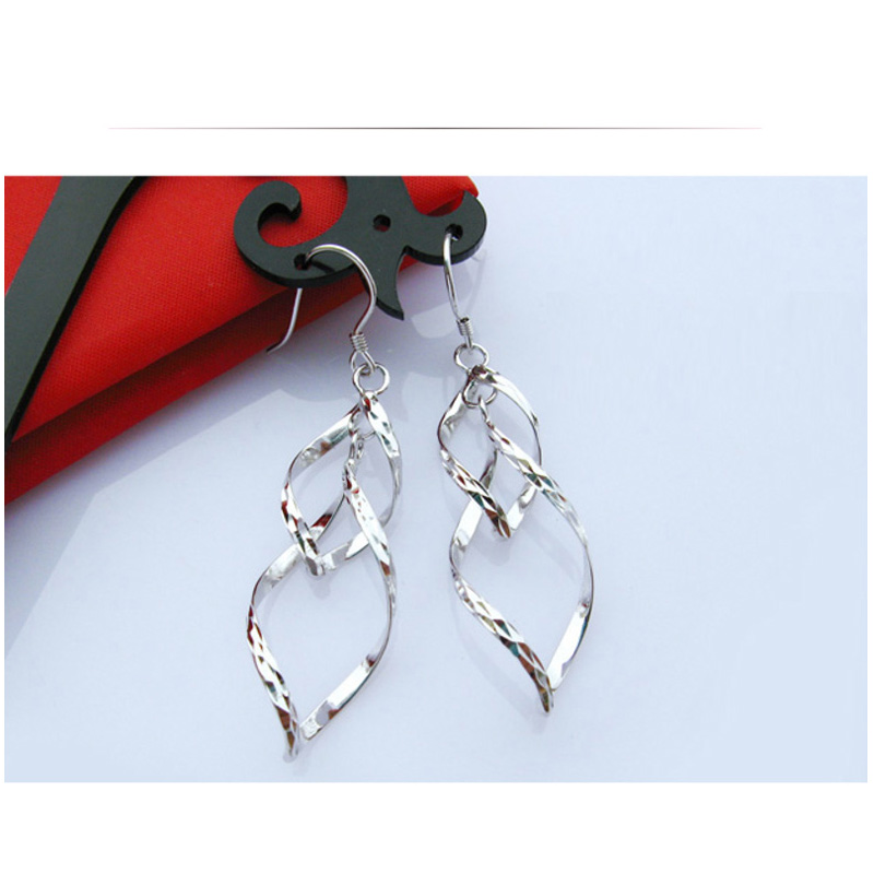 Veile Studios Earrings Women Classic Double Linear Loops Design Twist Wave