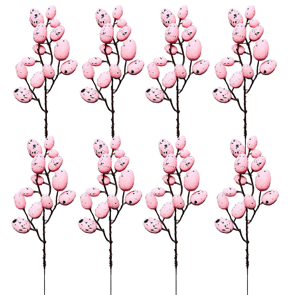 8Pcs Easter Egg Branch Ornaments Home Decor
