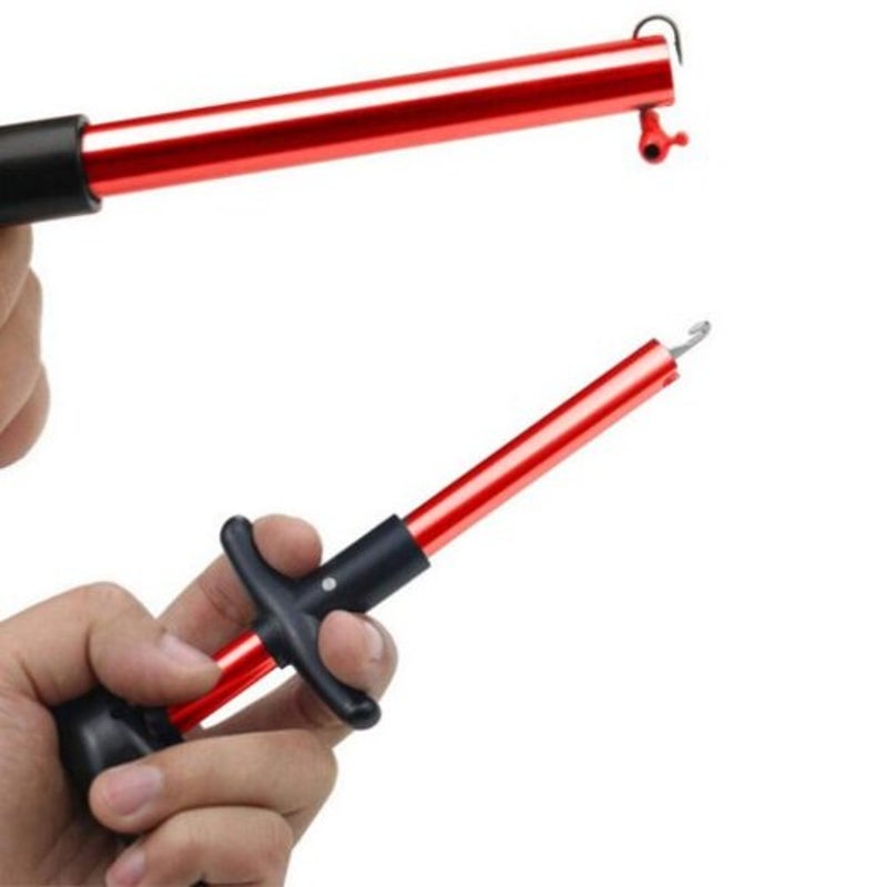 Easy Stainless Steel Fish Hook Remover Minimizing Injuries Fishing Tool Red