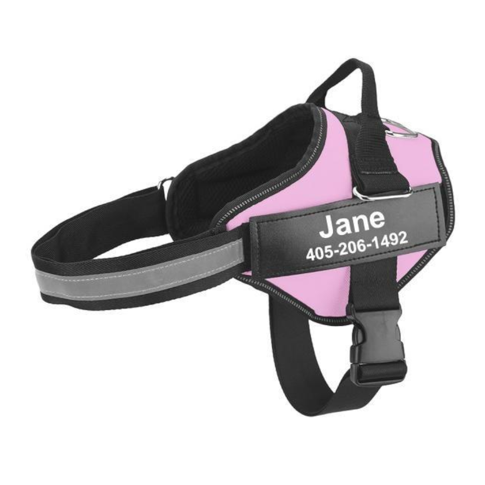 Easy Snap Reflective Dog Harness With Custom Id Patch