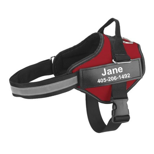 Easy Snap Reflective Dog Harness With Custom Id Patch