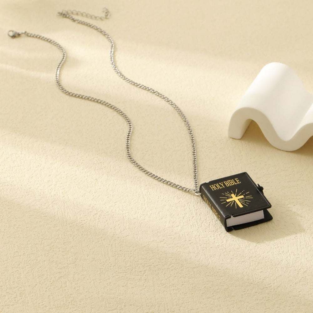 Stainless Steel Necklaces For Men Women Cross Bible Verses Pendant Fashion Jewelry