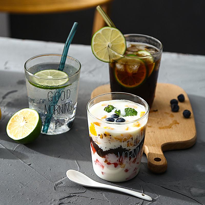 400Ml Good Morning Glass Breakfast Cup Coffee Tea Milk Yogurt Mug