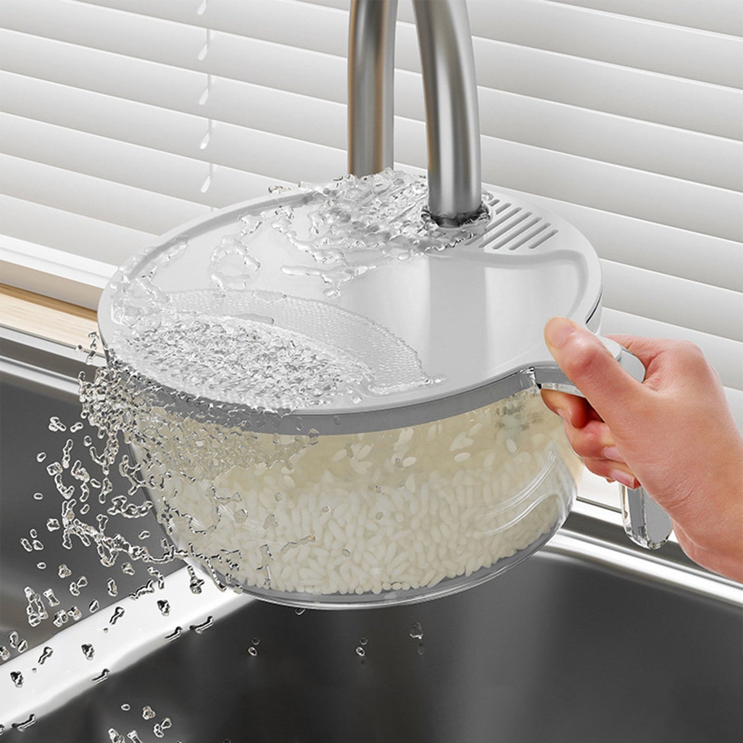 Multifunctional Drainage Basin For Domestic Kitchen Rice Fruit Washing Basket