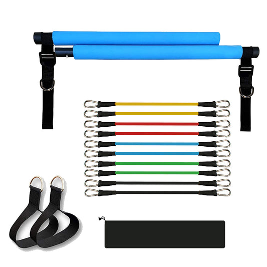 Fitness Yoga Pilates Bar Portable Gym Accessories Sport Elastic Bodybuilding Resistance Bands For Home Trainer Workout E