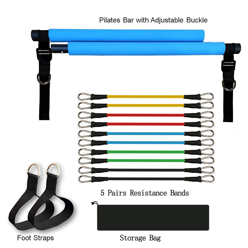 Fitness Yoga Pilates Bar Portable Gym Accessories Sport Elastic Bodybuilding Resistance Bands For Home Trainer Workout E