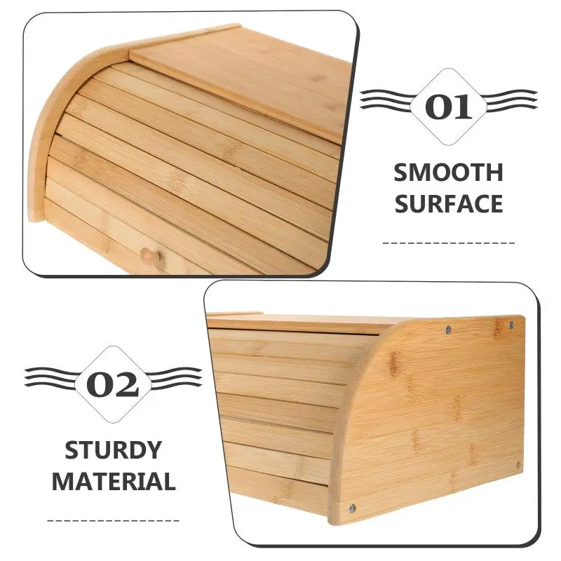 Eco Friendly Bamboo Bread Bin Roll Up Kitchen Storage Box