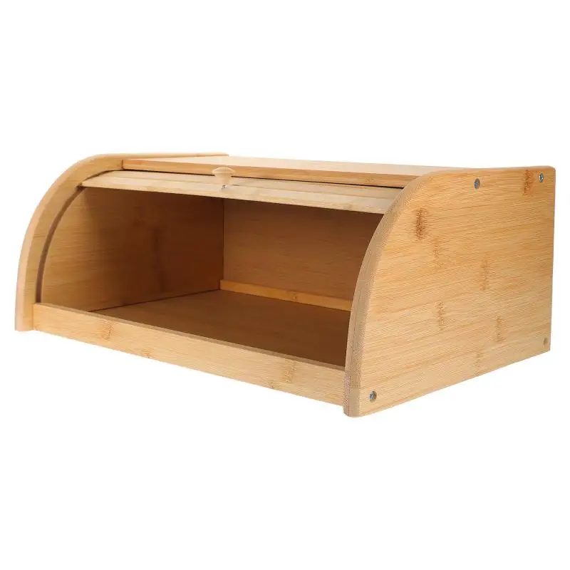 Eco Friendly Bamboo Bread Bin Roll Up Kitchen Storage Box