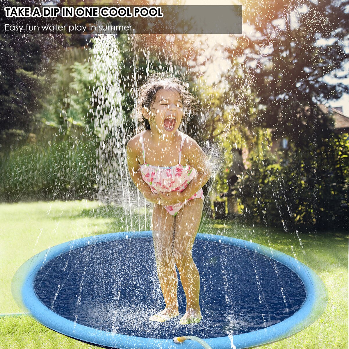 150Cm Blue Water Sprinkler Outdoor Play Mat For Kids Dogs And At Heart
