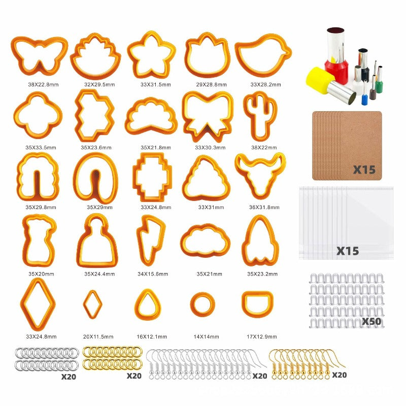 193Pc Polymer Ear Ring Clay Cutter Mould