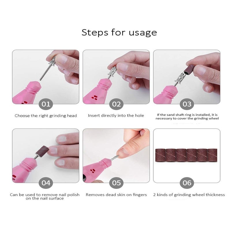 Electric Nail Files Professional Nails Drill Kit For Acrylic Gel Portable Speed Manicure Pedicure Polishi