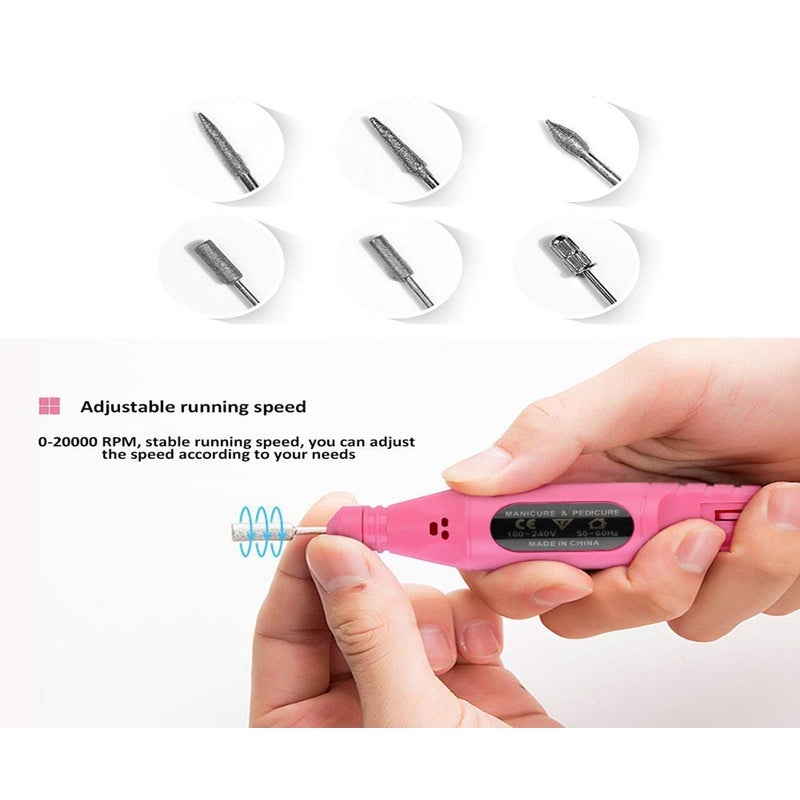 Electric Nail Files Professional Nails Drill Kit For Acrylic Gel Portable Speed Manicure Pedicure Polishi