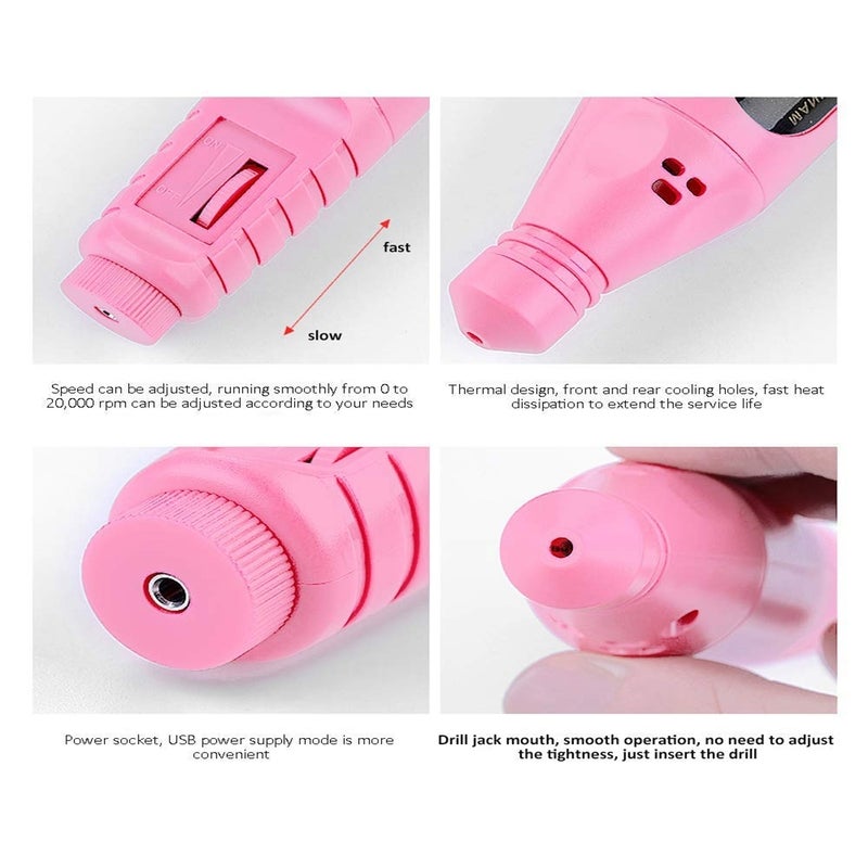 Electric Nail Files Professional Nails Drill Kit For Acrylic Gel Portable Speed Manicure Pedicure Polishi