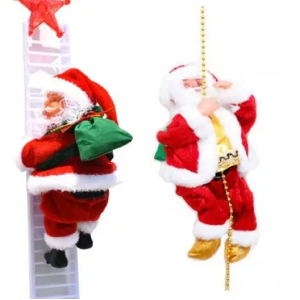 Electric Climbing Ladder Santa Claus Christmas Ornament Xmas Party Diy