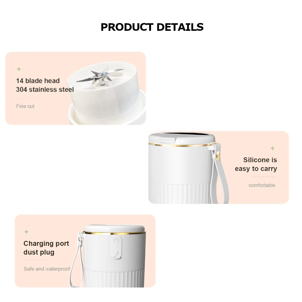 Electric Fruit Juicer Usb Wireless Rechargeable Portable Blender