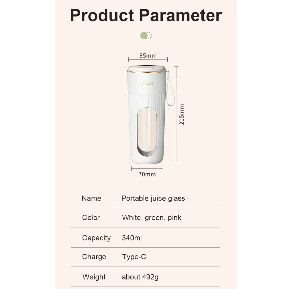 Electric Fruit Juicer Usb Wireless Rechargeable Portable Blender
