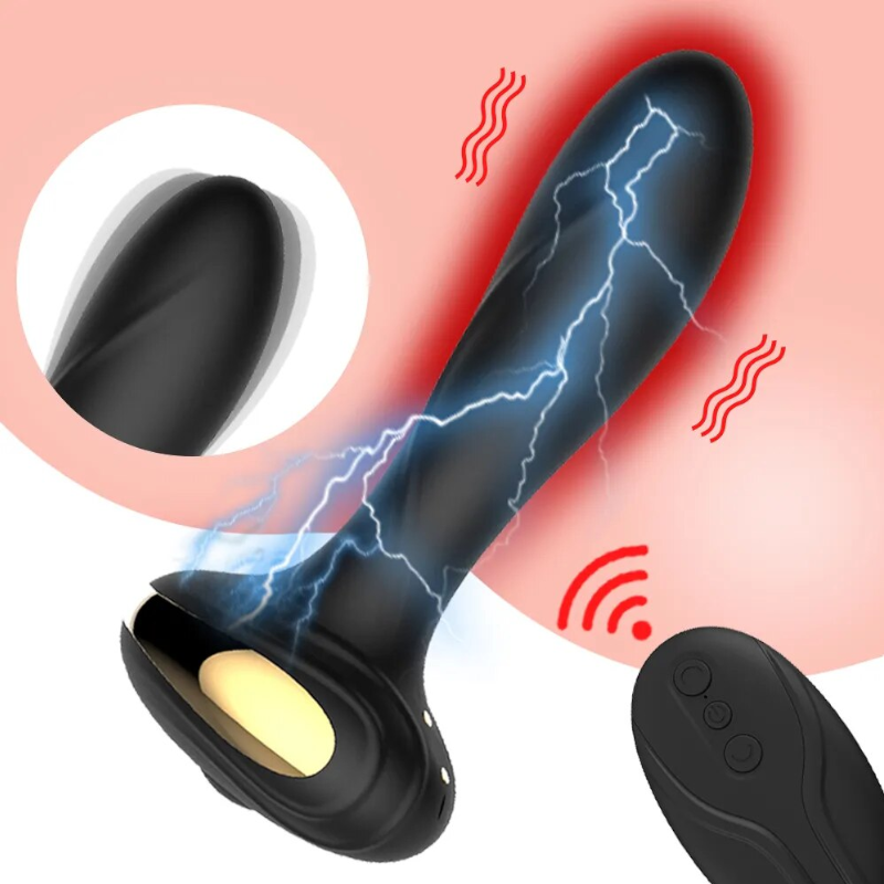 Electric Anal Plug Wireless Remote Control Buttplug Vibrating Dildo
