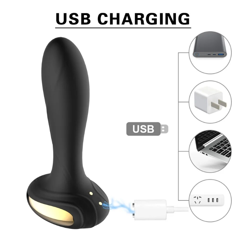 Electric Anal Plug Wireless Remote Control Buttplug Vibrating Dildo