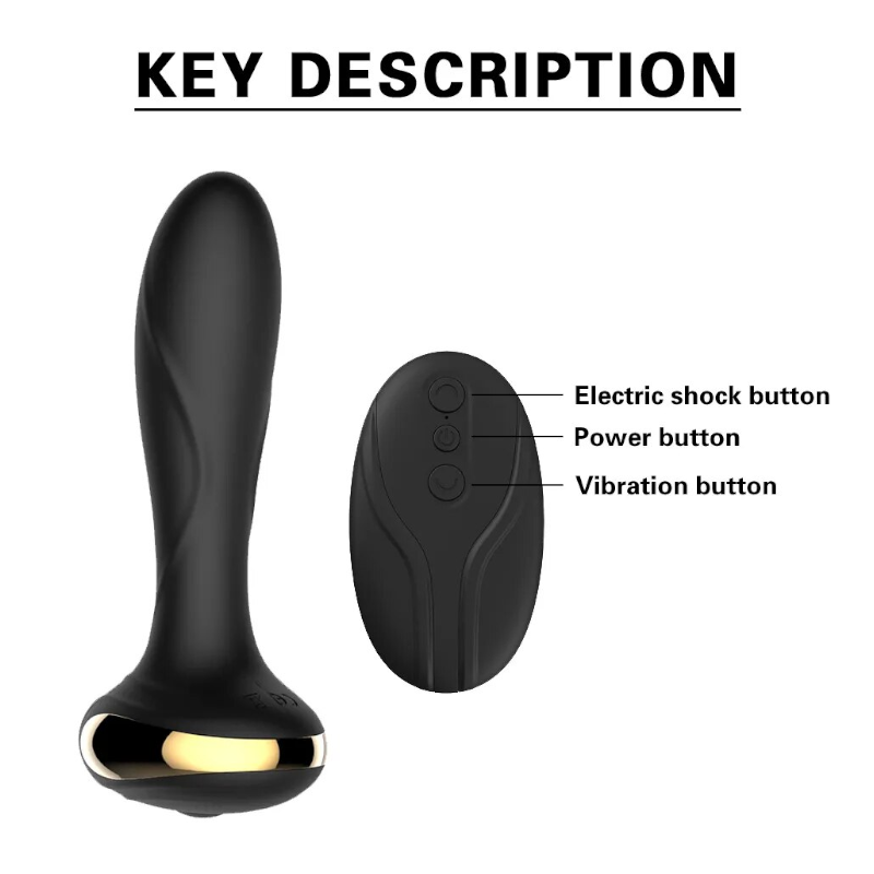 Electric Anal Plug Wireless Remote Control Buttplug Vibrating Dildo
