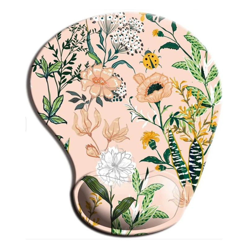 Ergonomic Silicone Wrist Rest Office Floral Mouse Pad