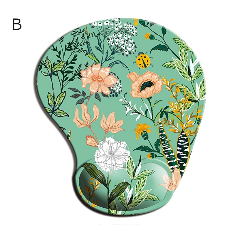 Ergonomic Silicone Wrist Rest Office Floral Mouse Pad
