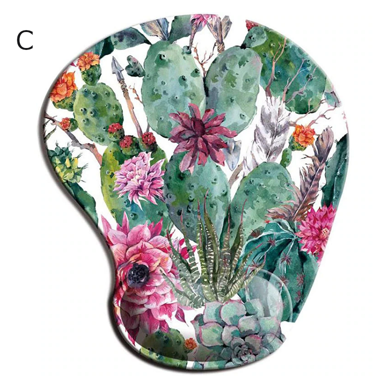 Ergonomic Silicone Wrist Rest Office Floral Mouse Pad