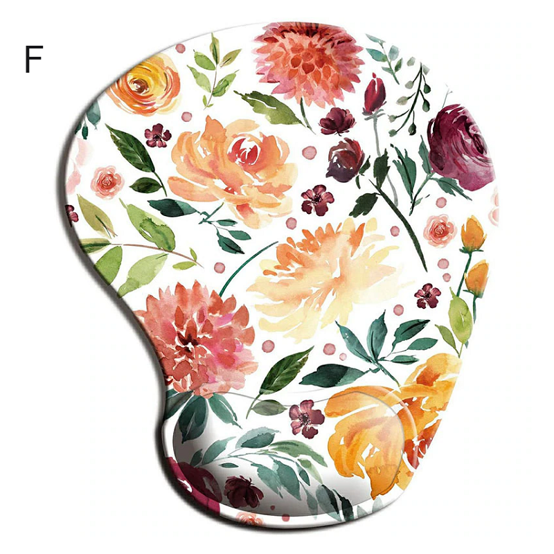 Ergonomic Silicone Wrist Rest Office Floral Mouse Pad