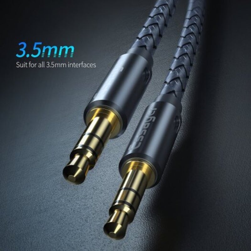 3.5 Jack Aux Cable Speaker Wire Audio For Car Headphone Adapter 3.5Mm Cord 0.5M1.64Ft Gray