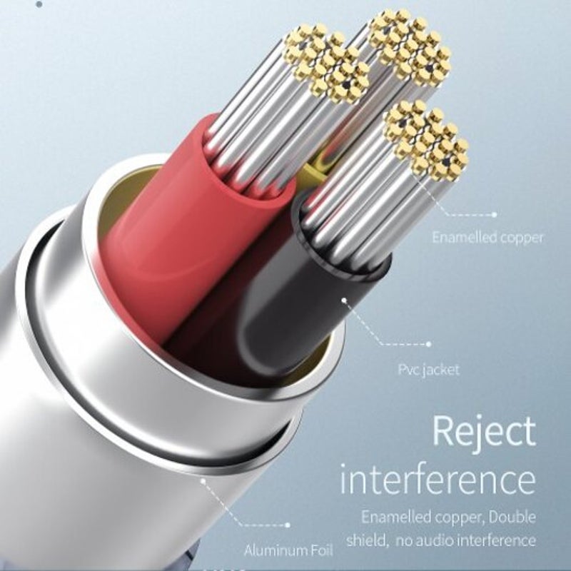 3.5 Jack Aux Cable Speaker Wire Audio For Car Headphone Adapter 3.5Mm Cord 0.5M1.64Ft Gray