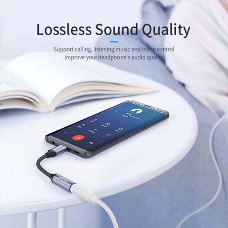 Usb Type C To 3.5 Mm Jack Female Adapter For Headphone Headset Aux Huawei Dark Gray