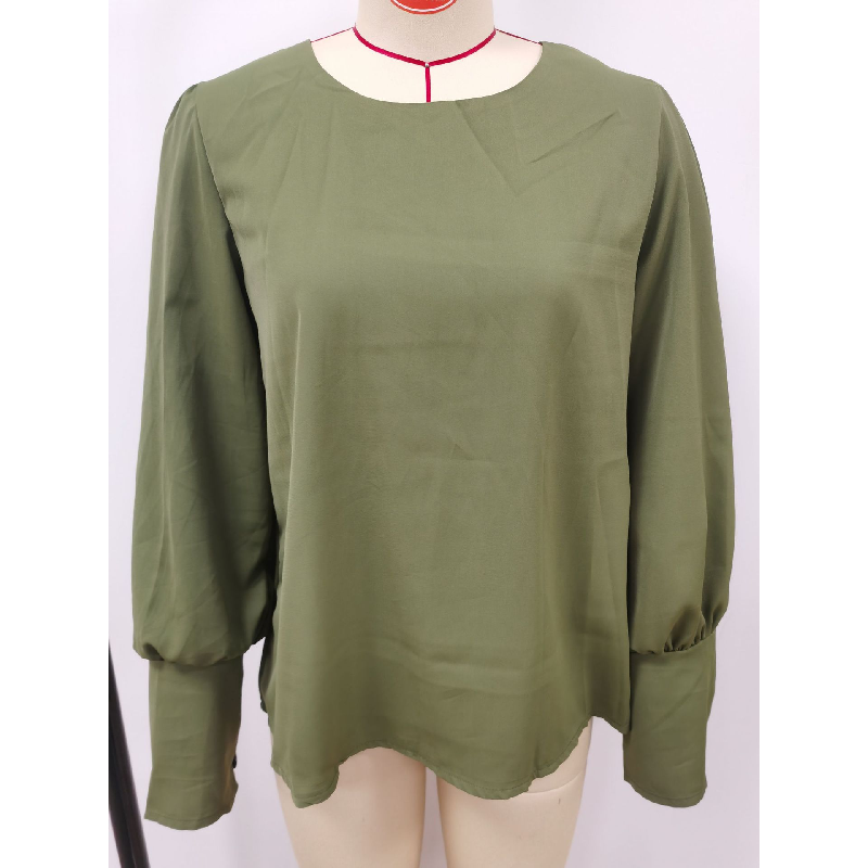American Long Sleeve Button Solid Color Casual Shirt