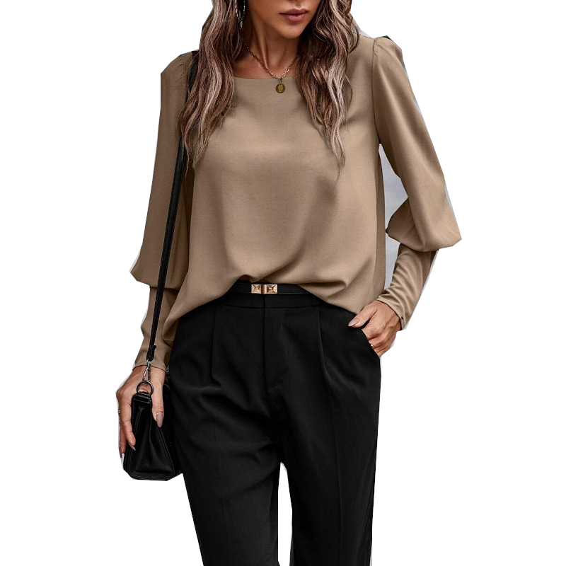 American Long Sleeve Button Solid Color Casual Shirt