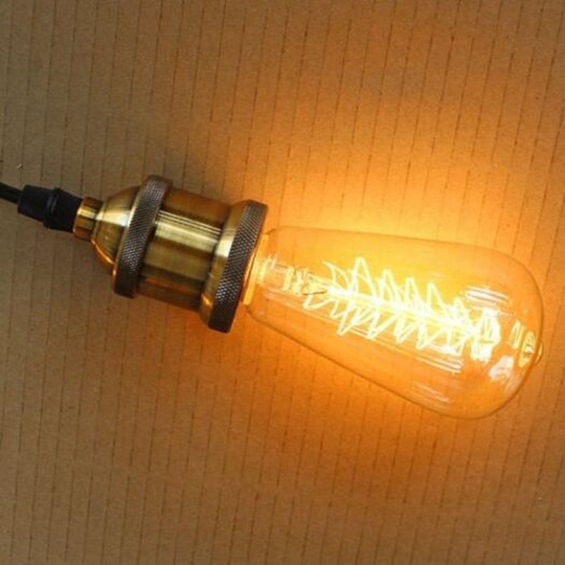 Everflower E27 40W St64 Winding Edison Retro Decorative Light Bulb Transparent Ac220 240