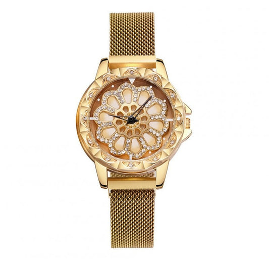 Veile Studios Fashion Luxury Hollow Magnet Quartz Ladies Mesh Wrist Watch