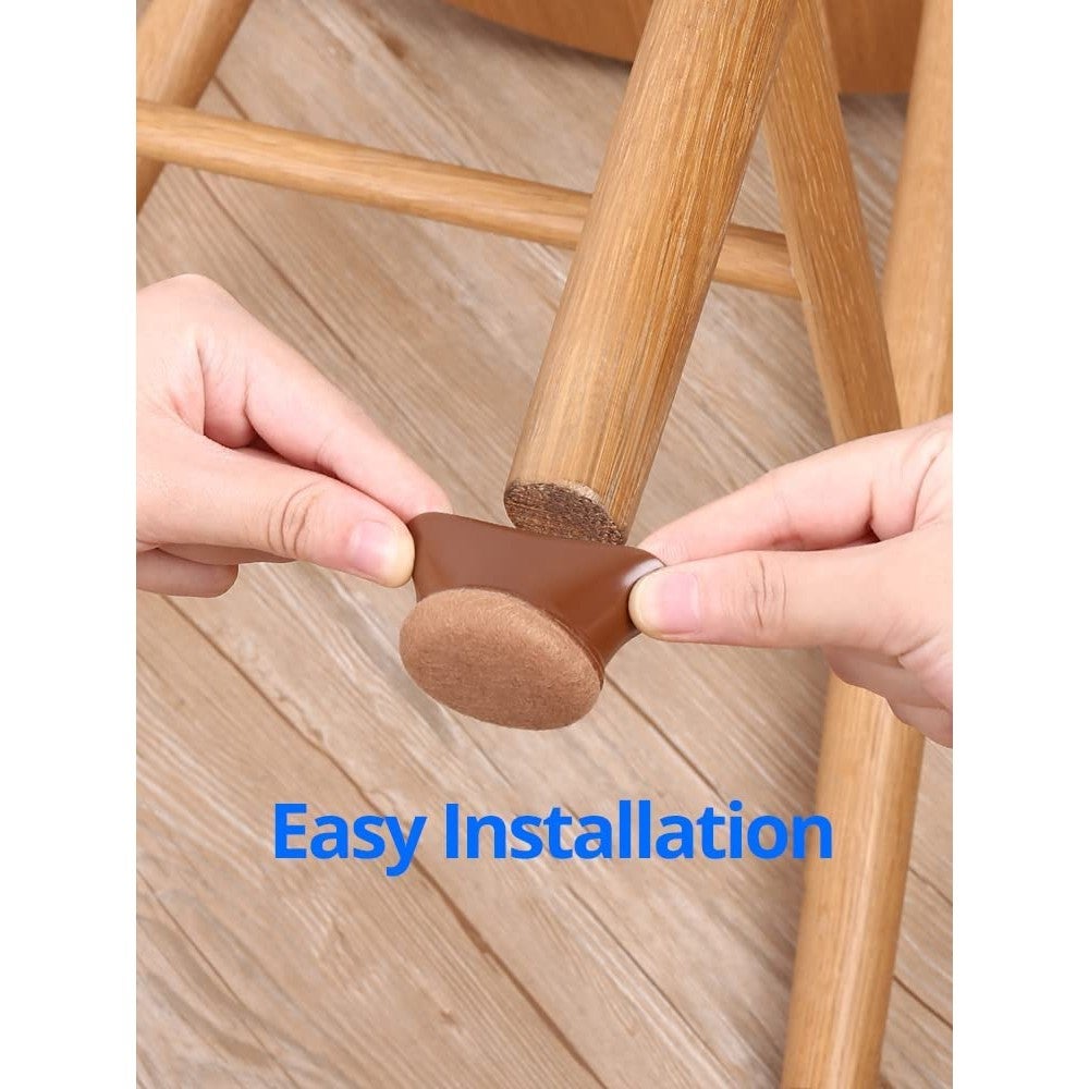 8 Pieces Extra Silicone Chair Leg Floor Protectors With Wrapped Felt Sizes Shape