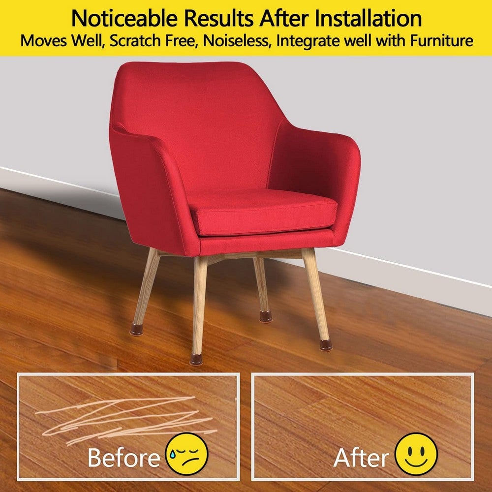8 Pieces Extra Silicone Chair Leg Floor Protectors With Wrapped Felt Sizes Shape
