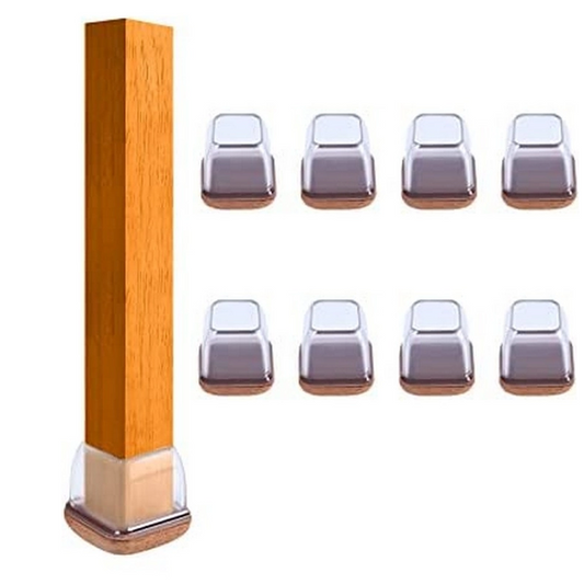 8 Pieces Extra Silicone Chair Leg Floor Protectors With Wrapped Felt Sizes Shape
