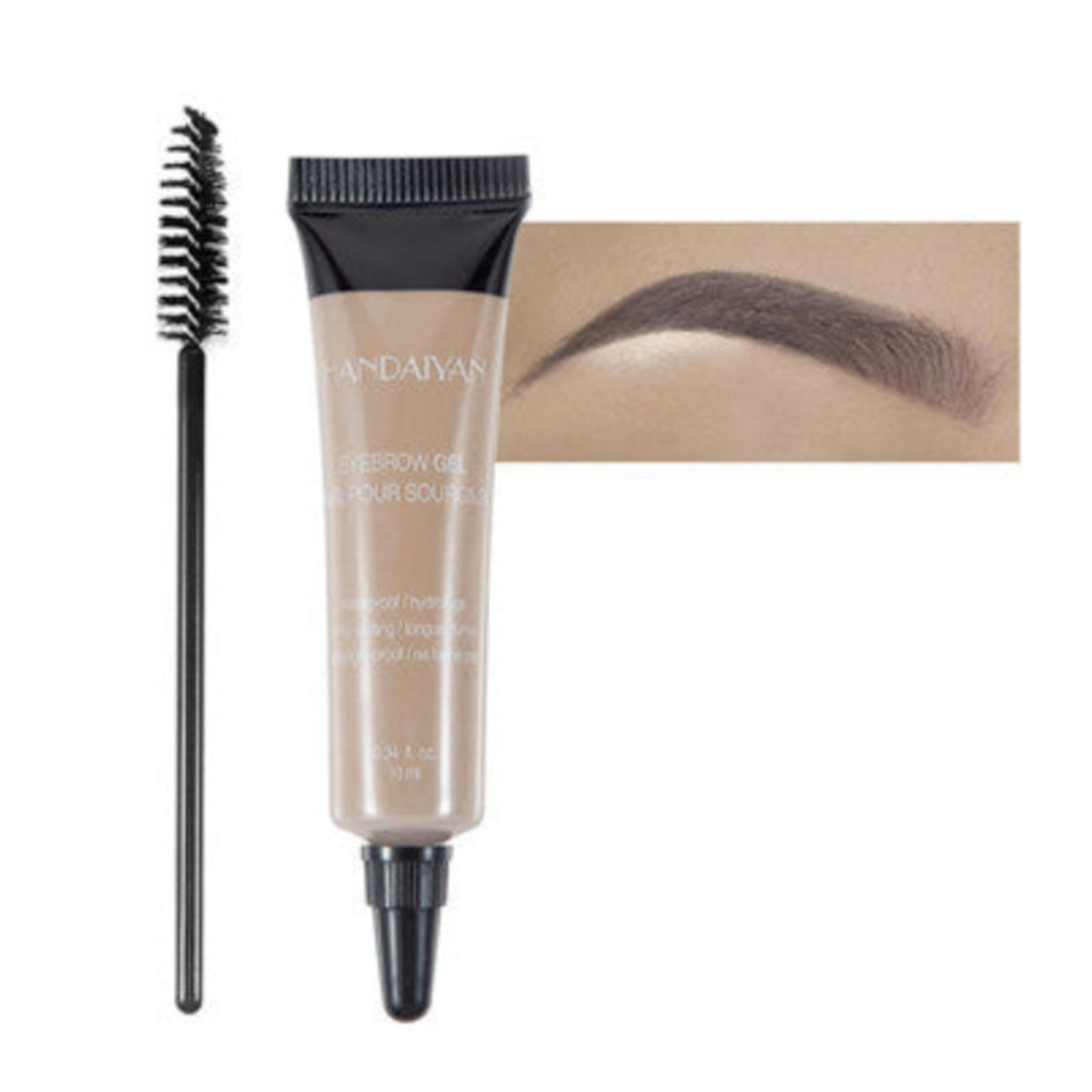 Eyebrow Makeup Henna Gel Black Brown Waterproof Durable Liquid Tint Brush Set