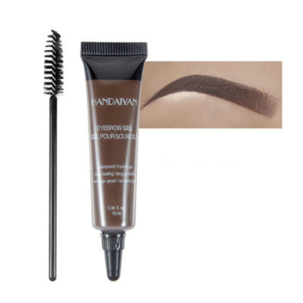 Eyebrow Makeup Henna Gel Black Brown Waterproof Durable Liquid Tint Brush Set