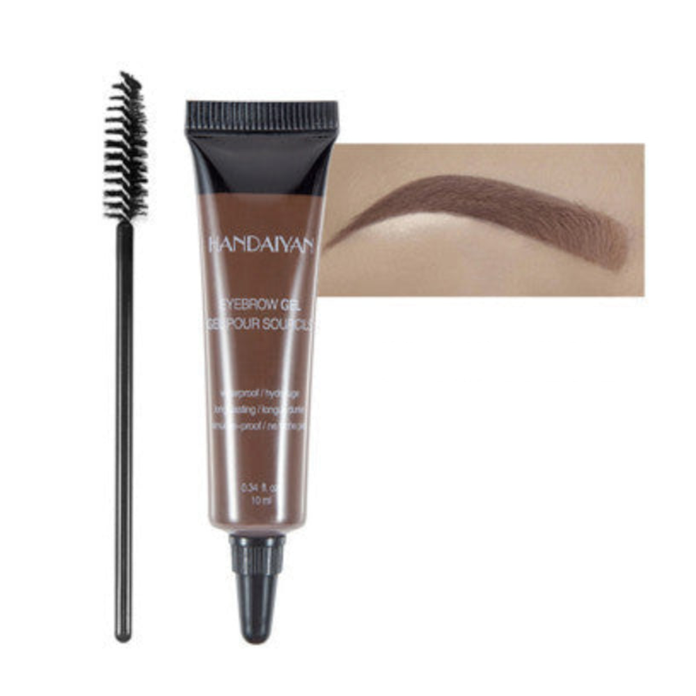 Eyebrow Makeup Henna Gel Black Brown Waterproof Durable Liquid Tint Brush Set