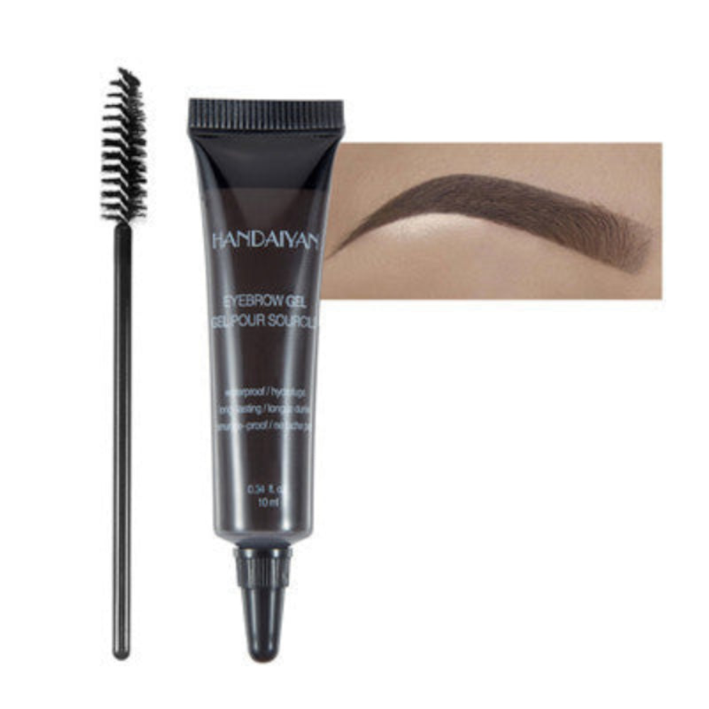 Eyebrow Makeup Henna Gel Black Brown Waterproof Durable Liquid Tint Brush Set