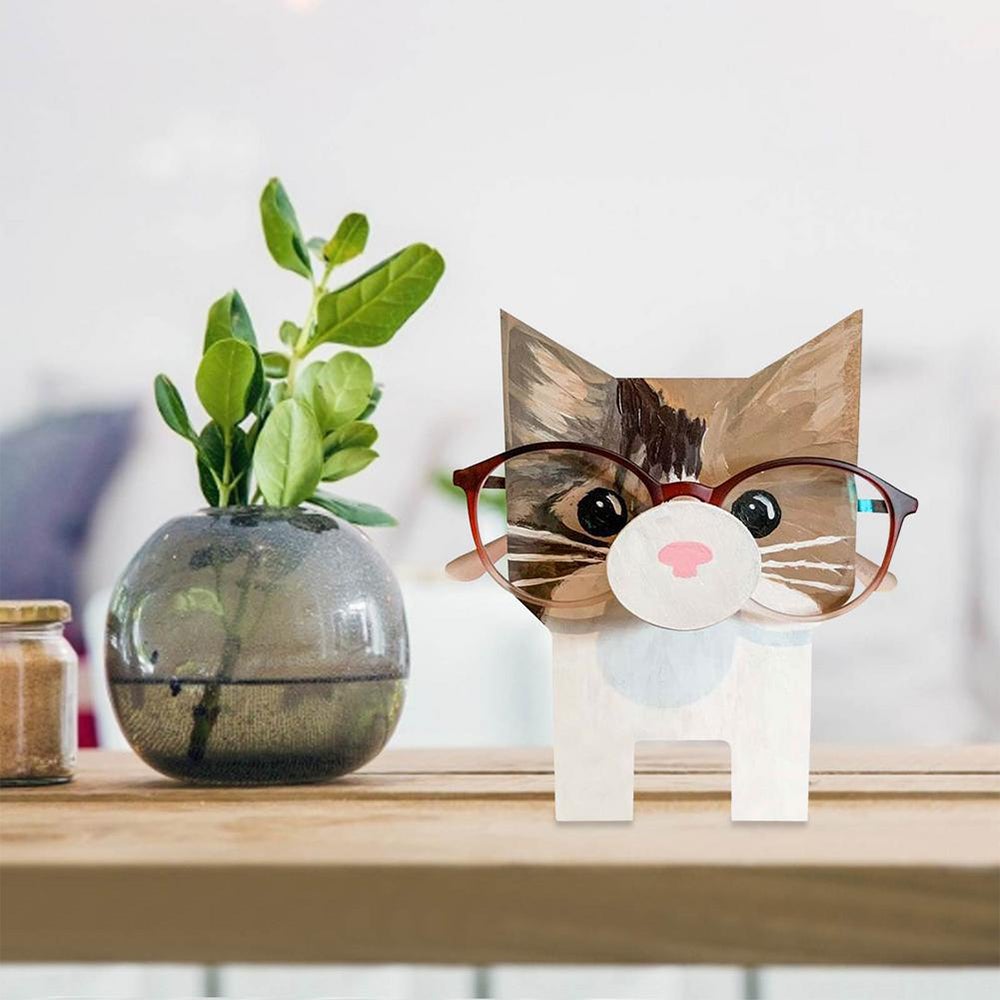 Eyeglasses Holder Eyes Glasses Display Stand Animal Wooden Home Decor