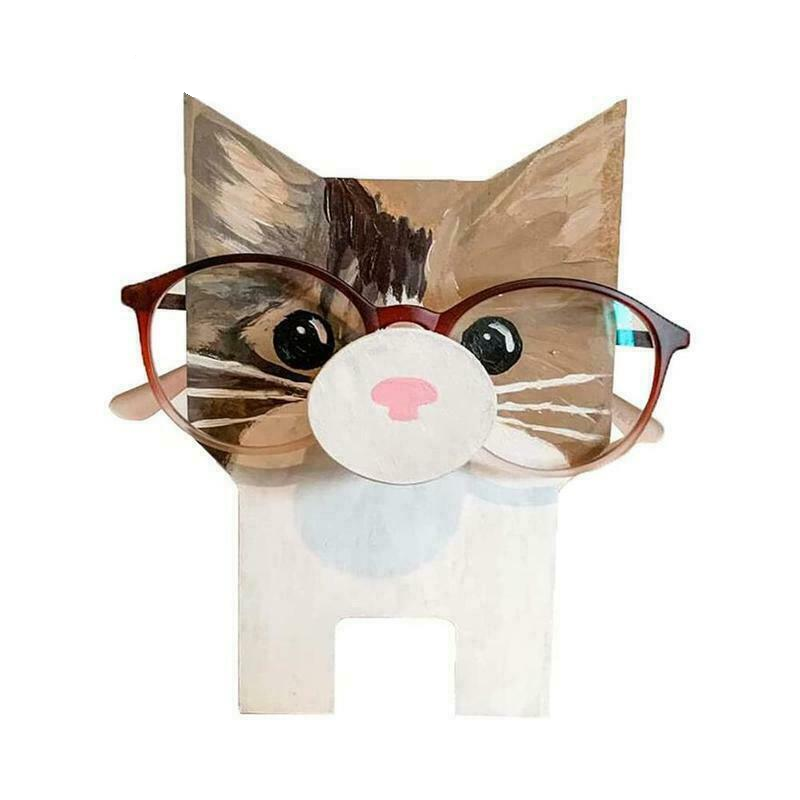 Eyeglasses Holder Eyes Glasses Display Stand Animal Wooden Home Decor
