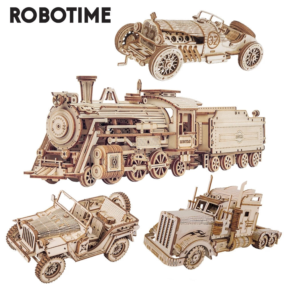 Rokr Train Model 3D Puzzle Toy Assembly Kit For Children