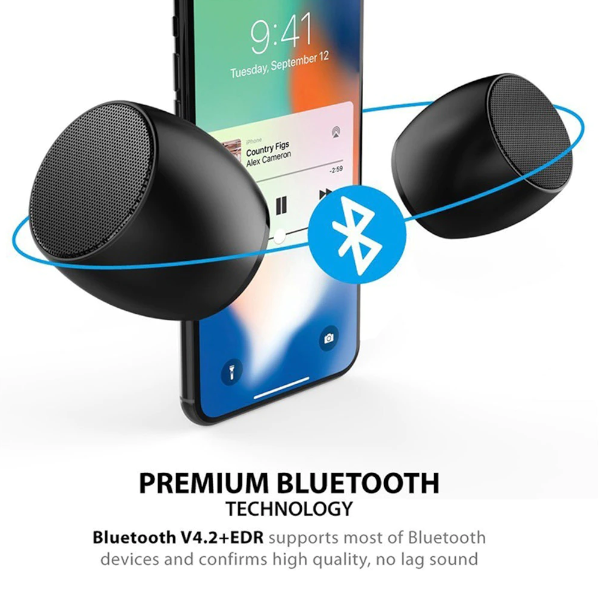 F1 Aluminium Alloy Stereo Wireless Bluetooth Speaker With Charging Dock Support Hands Free