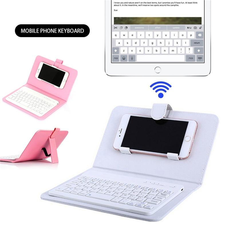 Pu Leather Wireless Bluetooth Keyboard Phone Case