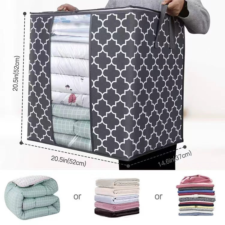 Non Woven Foldable Patterned Storage Bag With See Through